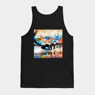 Artistic illustration of acrobatic aircraft flyby Tank Top